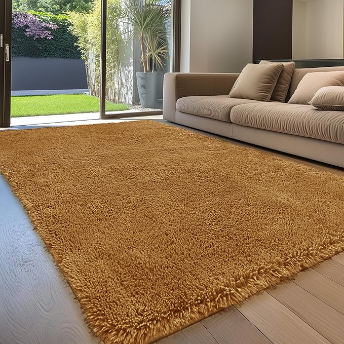 Sour Lemon 8x10 Area Rugs for Bedroom, Living Room Fluffy Rug, Large Area Rug Shag Shaggy Carpet Soft Plush Furry Bedside Rugs, Machine Washable Area Rugs for Kids Girls Boys Home Decor Anti Slip