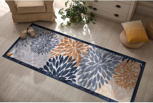 CAMILSON Runner Outdoor Rugs Oriental Retro Traditional Floral Medallion Area Rug 2x10 Non-Shedding Stain Resistant Indoor Carpet for Bathroom Hallway Kitchen Office (2 x 10 / Multi Color)