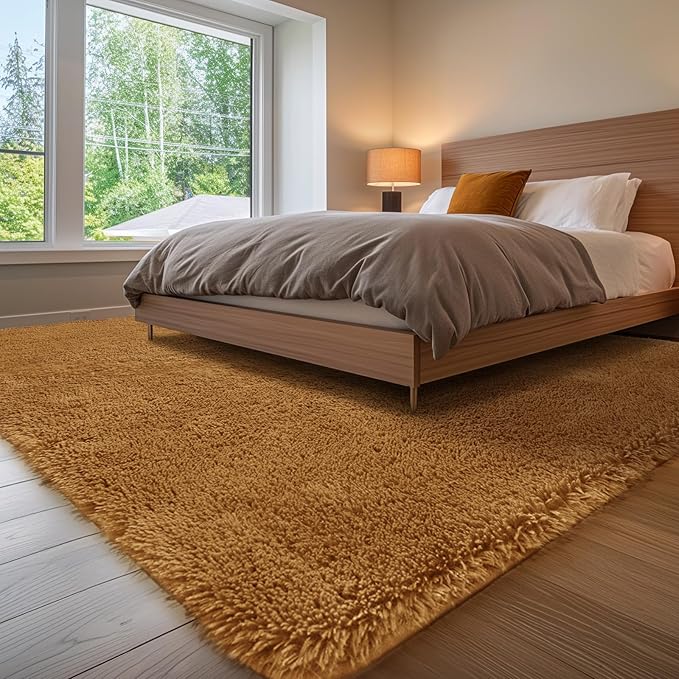 Sour Lemon 8x10 Area Rugs for Bedroom, Living Room Fluffy Rug, Large Area Rug Shag Shaggy Carpet Soft Plush Furry Bedside Rugs, Machine Washable Area Rugs for Kids Girls Boys Home Decor Anti Slip