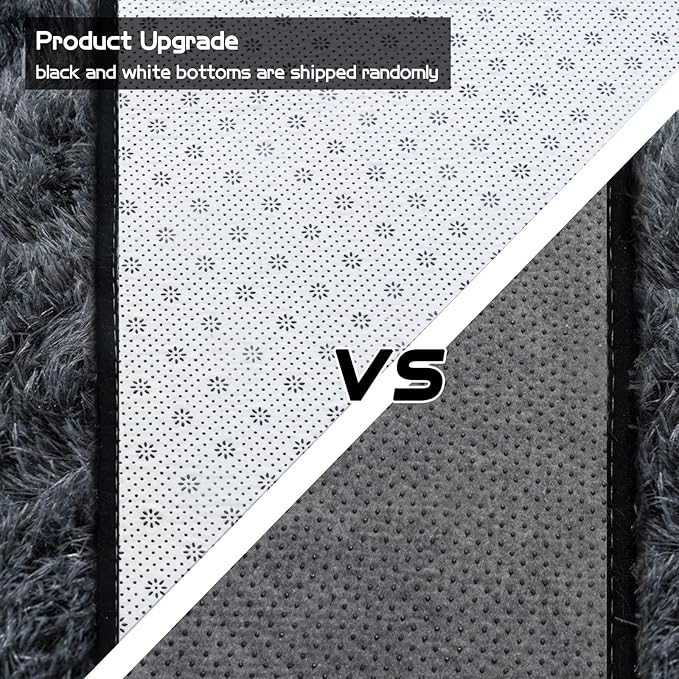 Fluffy Area Rug for Bedroom 4x6 Feet, Indoor Plush Carpet, Shag Soft Bedside Rug, Cute Comfy Furry Rug for Living Room Dorm Girls Boys Room Nursery Decor, Dark Grey