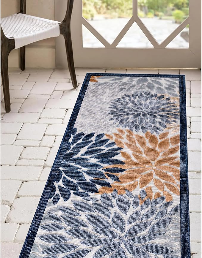 CAMILSON Runner Outdoor Rugs Oriental Retro Traditional Floral Medallion Area Rug 2x10 Non-Shedding Stain Resistant Indoor Carpet for Bathroom Hallway Kitchen Office (2 x 10 / Multi Color)