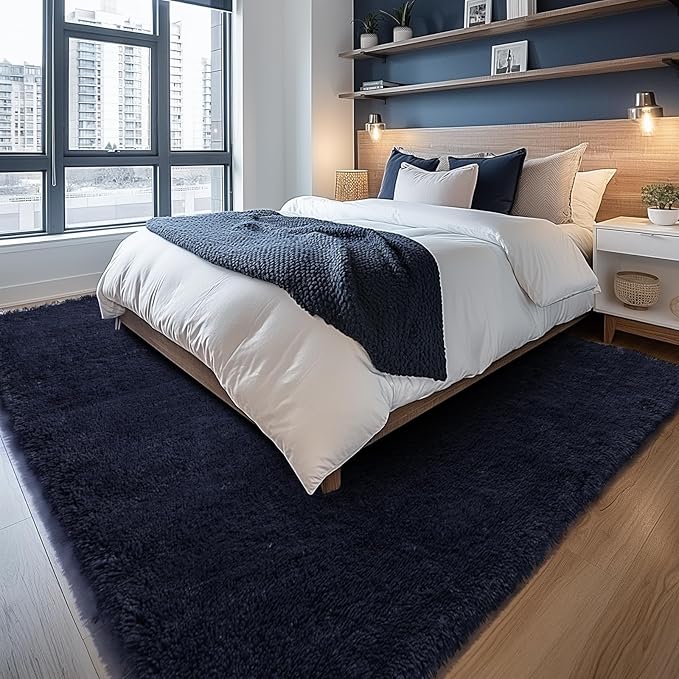 Sour Lemon Area Rugs 9x12 Living Room, Large Area Rug Shag Shaggy Carpet Soft Plush Furry Bedside Rug, Machine Washable Area Rugs for Bedroom Kids Girls Boys Home Decor Anti Slip