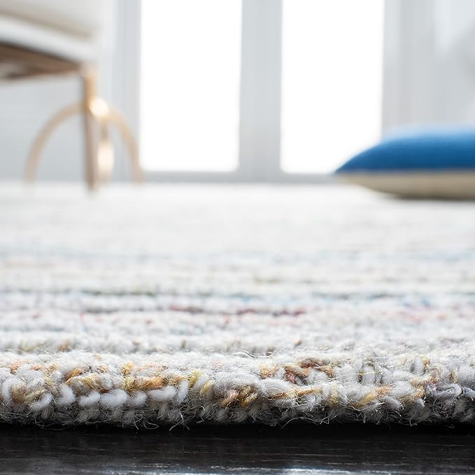 SAFAVIEH South Hampton Collection 6' Round Pink / Blue SHA301U Handmade Abstract Wool Area Rug