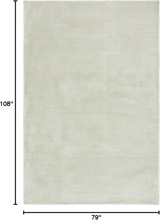 SAFAVIEH Revive Collection Area Rug - 6'7" x 9', Sage, Transitional Design, Stain Resistant, Ideal for High Traffic Areas in Living Room, Bedroom & Dining Room (REV102W-6)