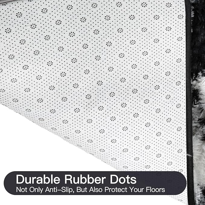 Sour Lemon 8x10 Area Rugs for Bedroom, Living Room Fluffy Rug, Large Area Rug Shag Shaggy Carpet Soft Plush Furry Bedside Rug, Machine Washable Area Rug for Kids Girls Boys Home Decor Anti Slip