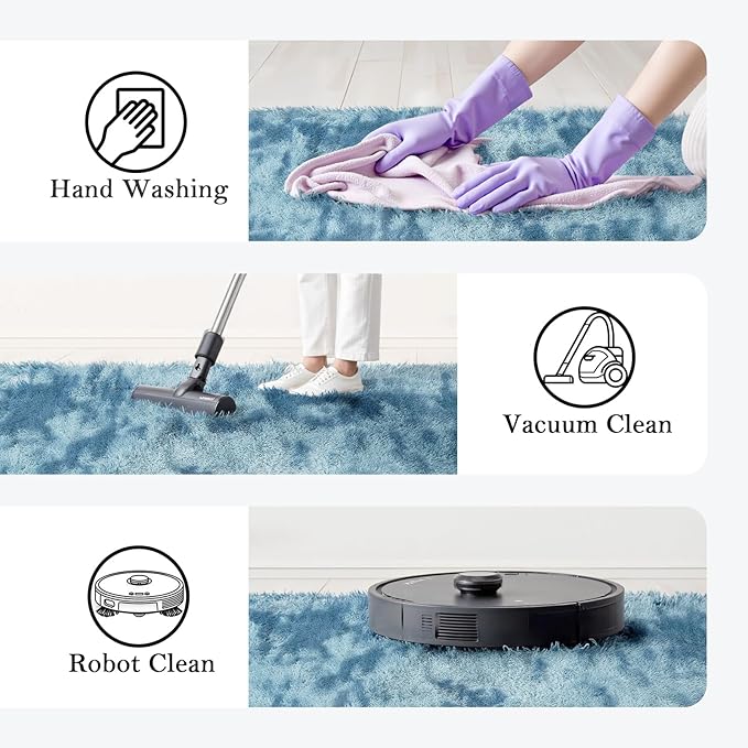 3x5 Rug, Bedside Preppy Dorm Area Rug, College Essentials Small Carpets for Bedroom, Anti Slip Fluffy Gray Living Room Rugs Home Decor(3 x 5, Dark Blue Tie-Dyed)