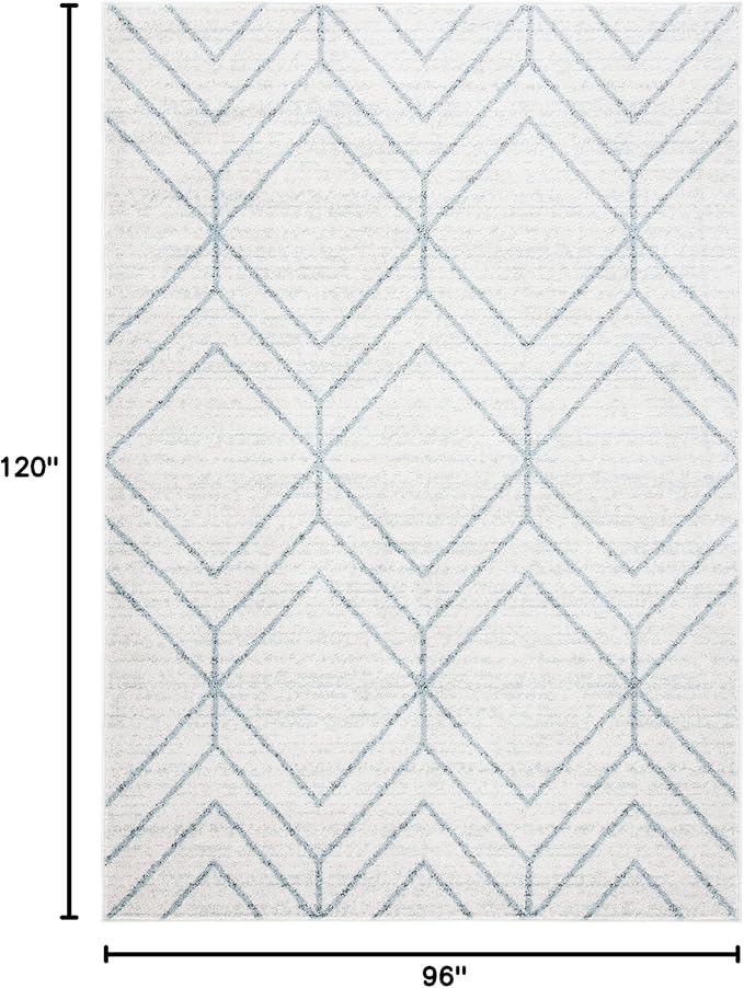 SAFAVIEH Area Rug 8x10 - Adirondack Collection - Large - Grey & Blue, Modern Geometric Design, Non-Shedding & Easy Cleaning, Ideal for Living Room, Bedroom, Office, Dining Space (ADR241K)