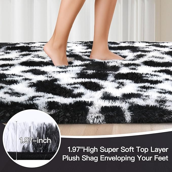 Sour Lemon 8x10 Area Rugs for Bedroom, Living Room Fluffy Rug, Large Area Rug Shag Shaggy Carpet Soft Plush Furry Bedside Rug, Machine Washable Area Rug for Kids Girls Boys Home Decor Anti Slip