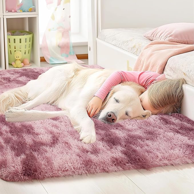 Sour Lemon Area Rugs 9x12 Living Room, Large Area Rug Shag Shaggy Carpet Soft Plush Furry Bedside Rug, Machine Washable Area Rugs for Bedroom Kids Girls Boys Home Decor Anti Slip