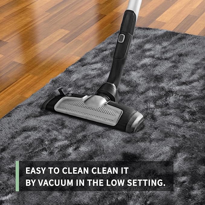 Sour Lemon Area Rugs 9x12 Living Room, Grey Large Area Rug Shag Shaggy Carpet Soft Plush Furry Bedside Rug, Machine Washable Area Rugs for Bedroom Kids Girls Boys Home Decor Anti Slip