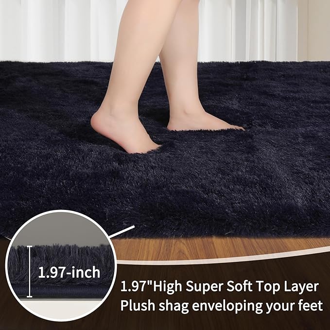 Sour Lemon Area Rugs 9x12 Living Room, Large Area Rug Shag Shaggy Carpet Soft Plush Furry Bedside Rug, Machine Washable Area Rugs for Bedroom Kids Girls Boys Home Decor Anti Slip