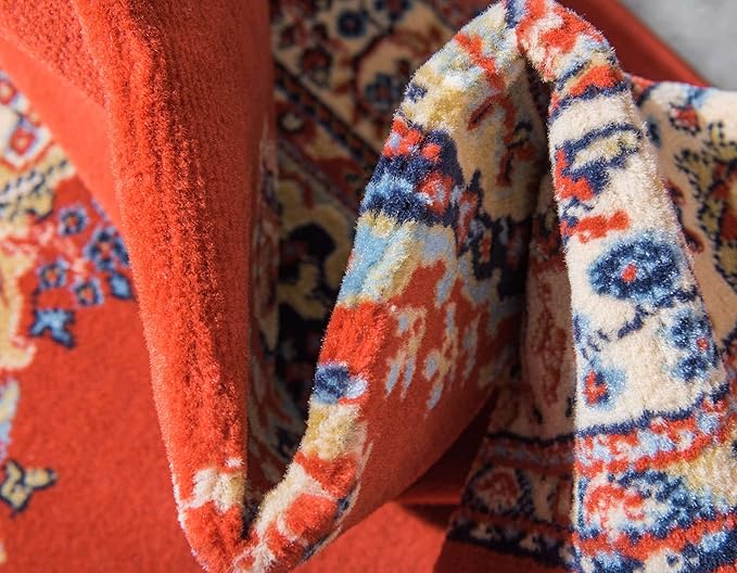 Unique Loom Reza Collection Traditional Persian Style Area Rug, 2 ft 2 in x 3 ft, Terracotta/Ivory