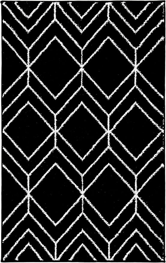 SAFAVIEH Adirondack Collection Accent Rug - 2'6" x 4', Black & Ivory, Modern Geometric Design, Non-Shedding & Easy Care, Ideal for High Traffic Areas in Entryway, Living Room, Bedroom (ADR241Z)