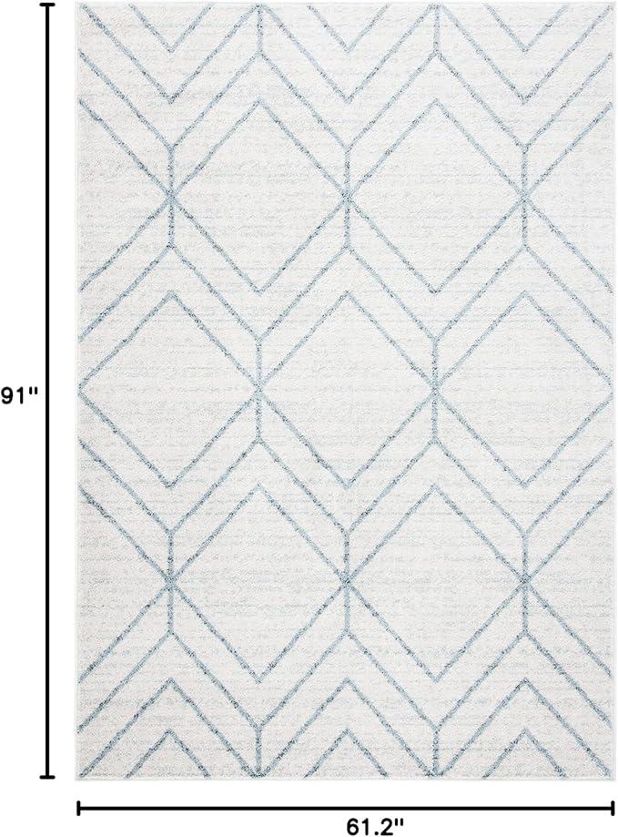 SAFAVIEH Adirondack Collection Area Rug - 5'1" x 7'6", Grey & Blue, Modern Geometric Design, Non-Shedding & Easy Care, Ideal for High Traffic Areas in Living Room, Bedroom (ADR241K)