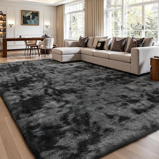 Sour Lemon Area Rugs 9x12 Living Room, Large Area Rug Shag Shaggy Carpet Soft Plush Furry Bedside Rug, Machine Washable Area Rugs for Bedroom Kids Girls Boys Home Decor Anti Slip