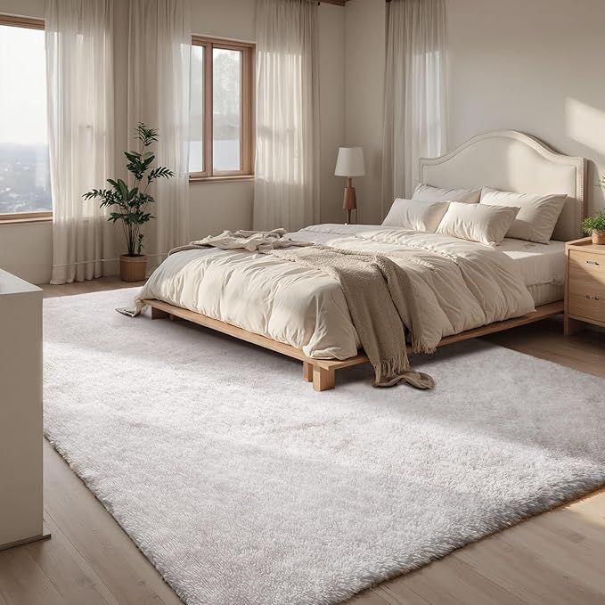 Sour Lemon Area Rugs 9x12 Living Room, Large Area Rug Shag Shaggy Carpet Soft Plush Furry Bedside Rug, Machine Washable Area Rugs for Bedroom Kids Girls Boys Home Decor Anti Slip