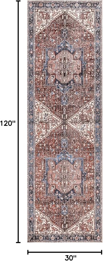 nuLOOM Harriet Vintage Medallion Fringe Area Rug - 2x10 Runner Rug Traditional Blue/Multicolor Rugs for Living Room Bedroom Dining Room Entryway Hallway Kitchen