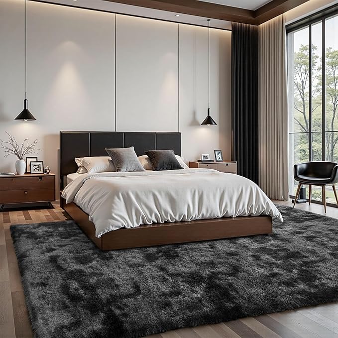 Sour Lemon 8x10 Area Rugs for Bedroom, Living Room Fluffy Rug, Large Area Rug Shag Shaggy Carpet Soft Plush Furry Bedside Rug, Machine Washable Area Rug for Kids Girls Boys Home Decor Anti Slip