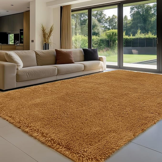 Sour Lemon 8x10 Area Rugs for Bedroom, Living Room Fluffy Rug, Large Area Rug Shag Shaggy Carpet Soft Plush Furry Bedside Rugs, Machine Washable Area Rugs for Kids Girls Boys Home Decor Anti Slip