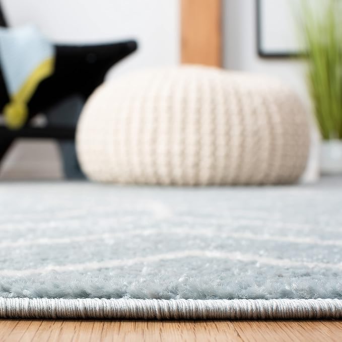 SAFAVIEH Adirondack Collection Area Rug - 5'1" x 7'6", Blue & Ivory, Modern Geometric Design, Non-Shedding & Easy Care, Ideal for High Traffic Areas in Living Room, Bedroom (ADR241M)