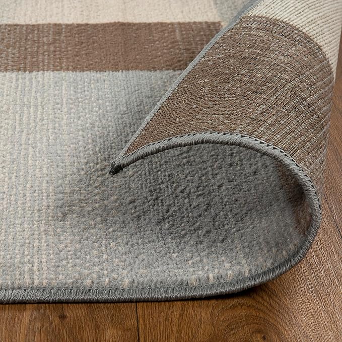 Superior Indoor Area Rug, Jute Backing, Home Decor for Bedroom, Living Room, Office, Kitchen, Hallway, Floor Cover, Patchwork, Color Block, Plush, Clifton Collection, 8' x 8' Square, Multi Color