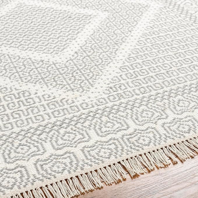 Mark&Day Wool Rugs, 2x8 Nishnabotny Cottage Light Gray Runner Area Rug, Grey Beige Carpet for Hallway, Kitchen, Bedroom or Living Room (2'6" x 8' Runner)