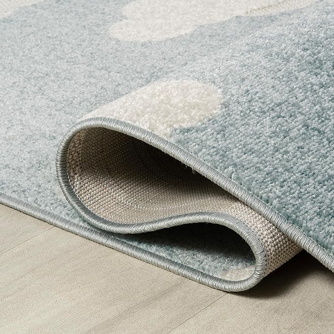 JONATHAN Y Hedwig High-Low Cloud Blue 8x10 Indoor/Outdoor Area Rug, Youth Scandi, Kids, Modern, Cottage, Transitional for Bedroom,Kitchen,Living Room,Non Shedding,Easy-Washing (SCN105A-8)