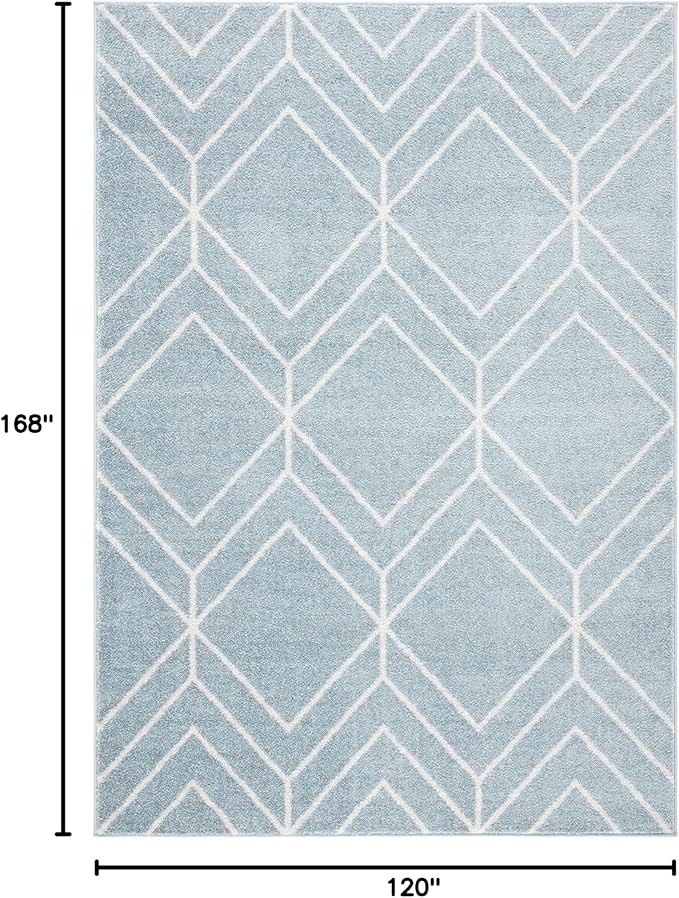 SAFAVIEH Adirondack Collection Area Rug - 10' x 14', Blue & Ivory, Modern Geometric Design, Non-Shedding & Easy Care, Ideal for High Traffic Areas in Living Room, Bedroom (ADR241M)