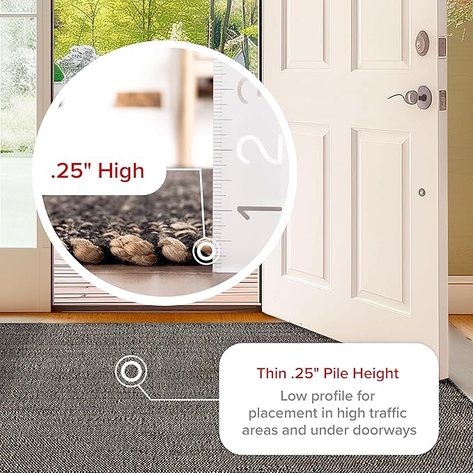 nuLOOM 3x5 Elfriede Jute & Cotton Hand Woven Area Rug, Charcoal, Solid Rustic Farmhouse Style, Weaved Design, Natural Fiber, For Bedroom, Living Room, Dining Room, Hallway, Office, Entryway