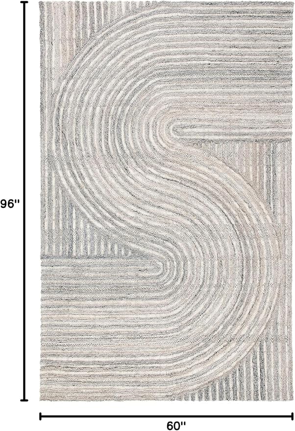 SAFAVIEH South Hampton Collection 5' x 8' Beige SHA301B Handmade Abstract Wool Area Rug
