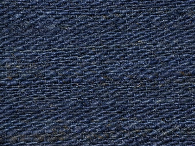 Antep Rugs Natural 9x13 Indoor Hand Woven Fiber Jute Area Rug (Navy Blue, 9' x 13')