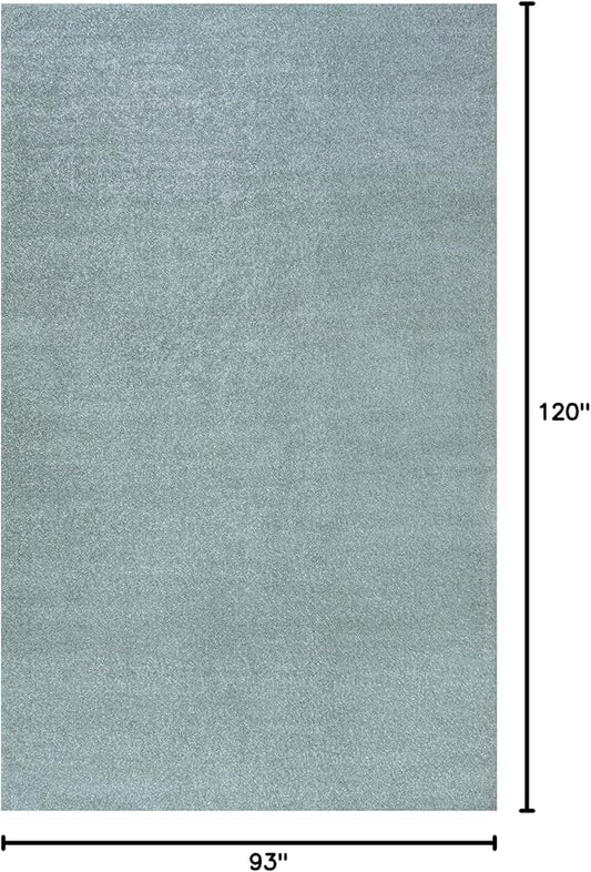 Eyely UES100S-8 Supersoft Haze Solid Low-Pile Indoor Area Rug Casual;Contemporary;Solid;Traditional, Bedroom, Kitchen, Living Room, Easy-Cleaning, Non-Shedding, 8 X 10, Light Blue
