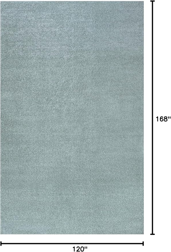 Eyely UES100S-14 Supersoft Haze Solid Low-Pile Indoor Area Rug, Coastal, Bohemian, Minimalist, Classic, Casual for Bedroom,Kitchen,Living Room,Non Shedding,Easy-Washing, Blue, 10 X 14