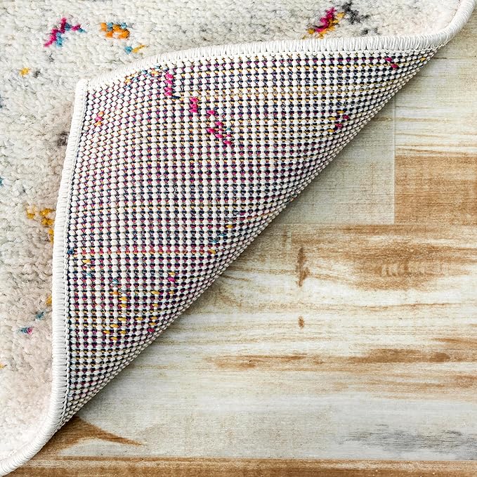 nuLOOM Oval 3x5 Moroccan Blythe Area Rug, Light Multicolor, Faded Bohemian Design, Stain Resistant, For Bedroom, Dining Room, Living Room, Hallway, Office, Kitchen, Entryway