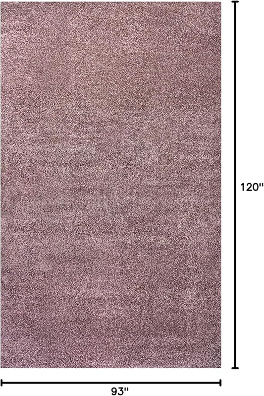 Eyely UES100R-8 Supersoft Haze Solid Low-Pile Indoor Area Rug Casual;Contemporary;Solid;Traditional, Bedroom, Kitchen, Living Room, Easy-Cleaning, Non-Shedding, 8 X 10, Light Purple