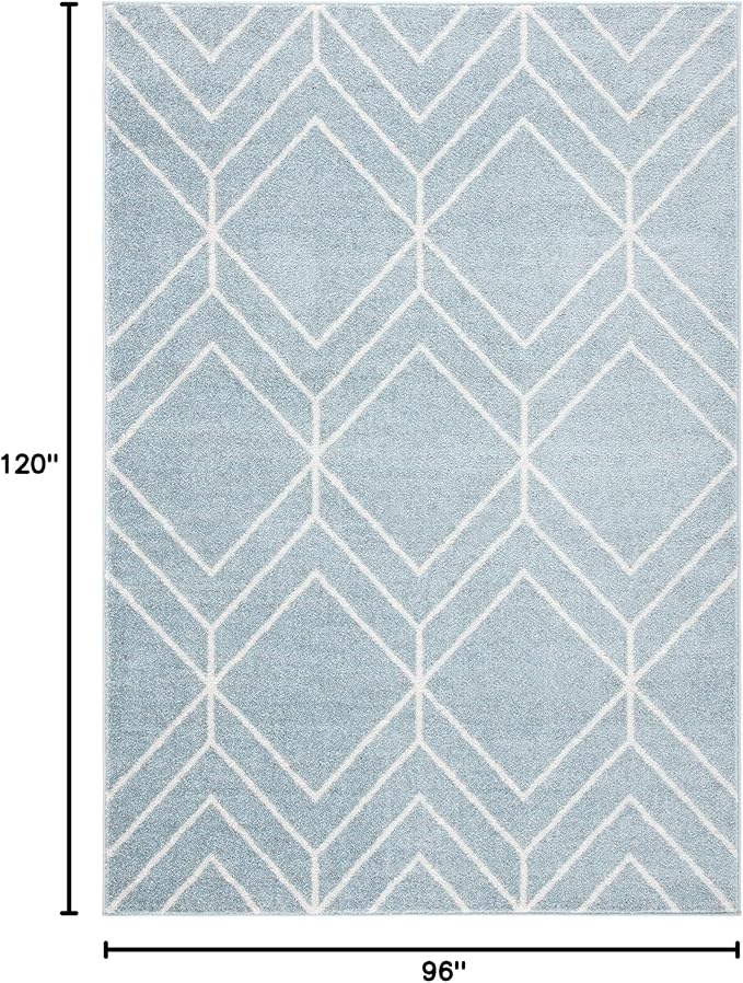 SAFAVIEH Area Rug 8x10 - Adirondack Collection - Large - Blue & Ivory, Modern Geometric Design, Non-Shedding & Easy Cleaning, Ideal for Living Room, Bedroom, Office, Dining Space (ADR241M)