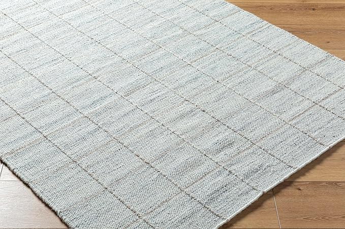 Mark&Day Wool Rugs, 6x9 Ishaq Cottage Metallic - Silver Area Rug, Grey Silver Carpet for Living Room, Bedroom or Kitchen (6' x 9')