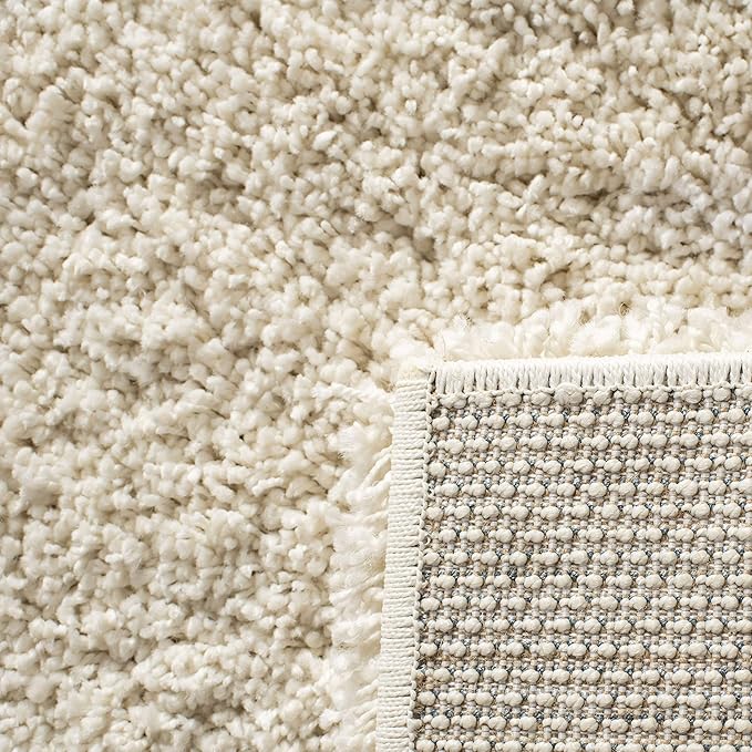 SAFAVIEH Hudson Shag Collection Area Rug - 7' Square, Ivory & Slate Blue, Modern Trellis Design, Non-Shedding & Easy Care, 2-inch Thick Ideal for High Traffic Areas in Living Room, Bedroom (SGH281T)