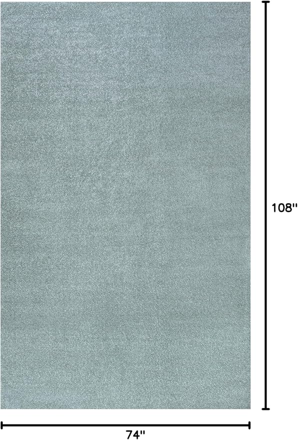 Eyely UES100S-6 Supersoft Haze Solid Low-Pile Indoor Area Rug, Coastal, Bohemian, Minimalist, Classic, Casual for Bedroom,Kitchen,Living Room,Non Shedding,Easy-Washing, Blue, 6 X 9
