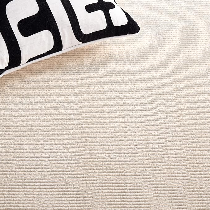 SAFAVIEH Revive Collection Area Rug - 7' x 10', Ivory, Geometric Design, Ideal for High Traffic Areas in Living Room, Bedroom, Dining (REV102A)