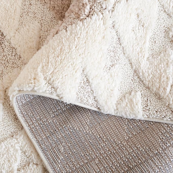 Safavieh Area Rug 8x10 - Moroccan Tassel Shag Collection - Large - Ivory & Beige, Boho Design, Non-Shedding & Easy Cleaning, Plush Pile, Ideal for Living Room, Bedroom, Dining Space (MTS688B)