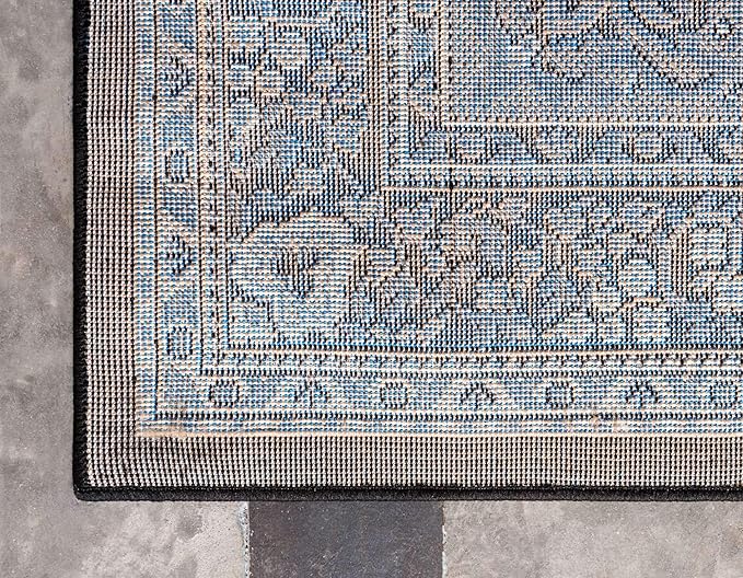 Unique Loom Reza Collection Traditional Persian Style Area Rug, 3 ft x 16 ft 5 in, Black/Beige