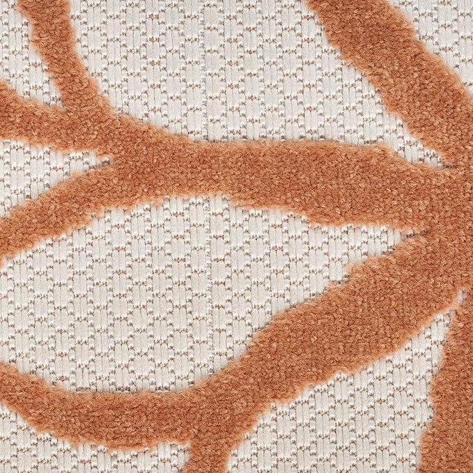 Nourison Home Aloha Indoor-Outdoor Ivory Multicolor 7'10" x 10'6" Area Rug, Easy Cleaning, Non Shedding, Bed Room, Living Room, Dining Room, Backyard, Deck, Patio (8x11)