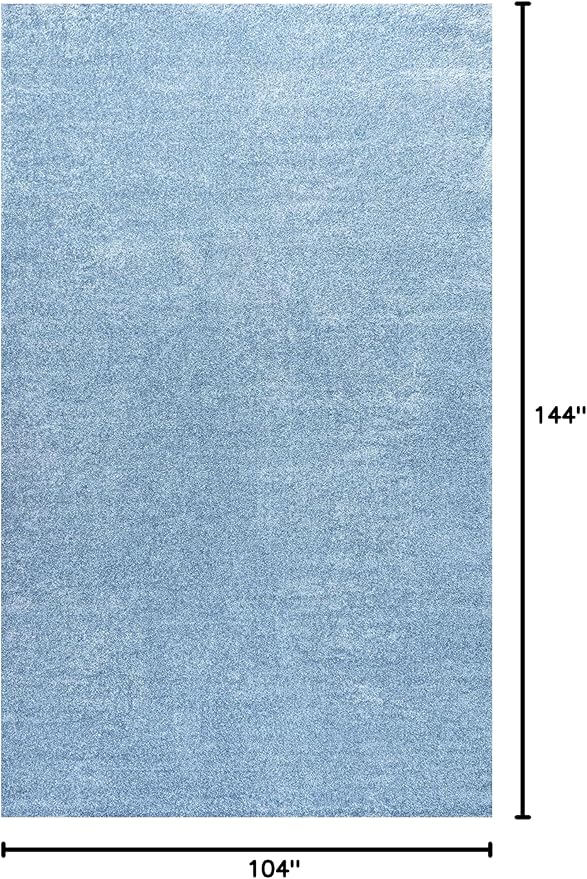 Eyely UES100F-9 Supersoft Haze Solid Low-Pile Indoor Area Rug Casual;Contemporary;Solid;Traditional, Bedroom, Kitchen, Living Room, Easy-Cleaning, Non-Shedding, 9 X 12, Classic Blue