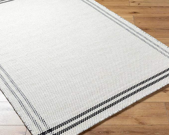 Mark&Day Wool Rugs, 8x10 Janmichael Cottage Light Silver/Black Area Rug, Silver Black Carpet for Living Room, Bedroom or Kitchen (8' x 10')