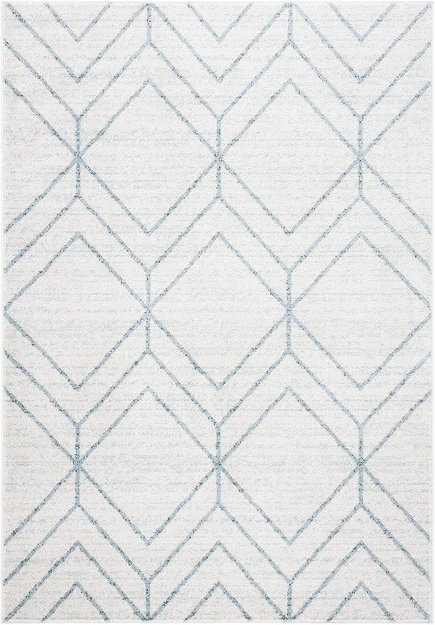 SAFAVIEH Adirondack Collection Area Rug - 5'1" x 7'6", Grey & Blue, Modern Geometric Design, Non-Shedding & Easy Care, Ideal for High Traffic Areas in Living Room, Bedroom (ADR241K)
