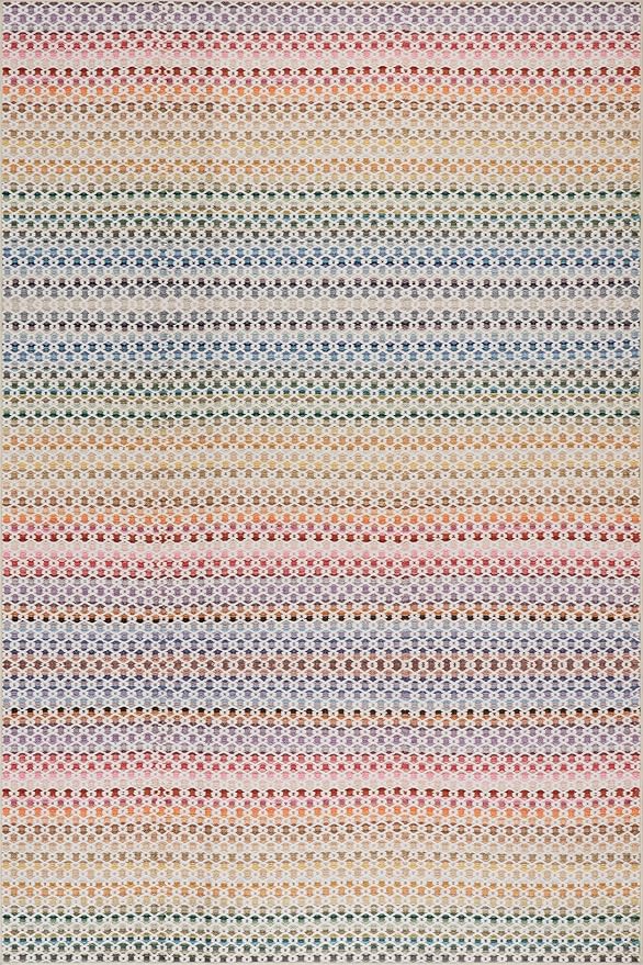 Dash & Albert Poppy Multi Machine Washable Rug, 7.5 X 9.5 Feet, Multicolored Geometric Pattern