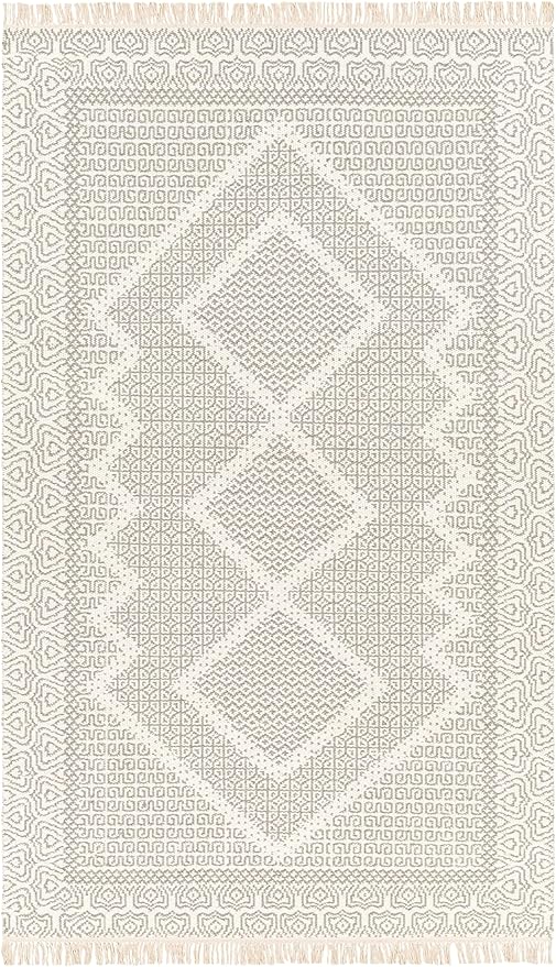 Mark&Day Wool Rugs, 2x8 Nishnabotny Cottage Light Gray Runner Area Rug, Grey Beige Carpet for Hallway, Kitchen, Bedroom or Living Room (2'6" x 8' Runner)