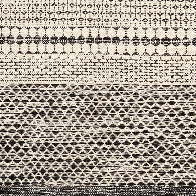 Mark&Day Wool Rugs, 4x6 Tervoort Global Black Area Rug, Blue Beige Carpet for Living Room, Bedroom or Kitchen (3'6" x 5'6")