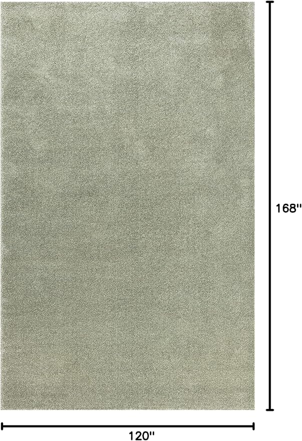 Eyely UES100O-14 Supersoft Haze Solid Low-Pile Indoor Area Rug, Coastal, Bohemian, Minimalist, Classic, Casual for Bedroom,Kitchen,Living Room,Non Shedding,Easy-Washing, Green, 10 X 14